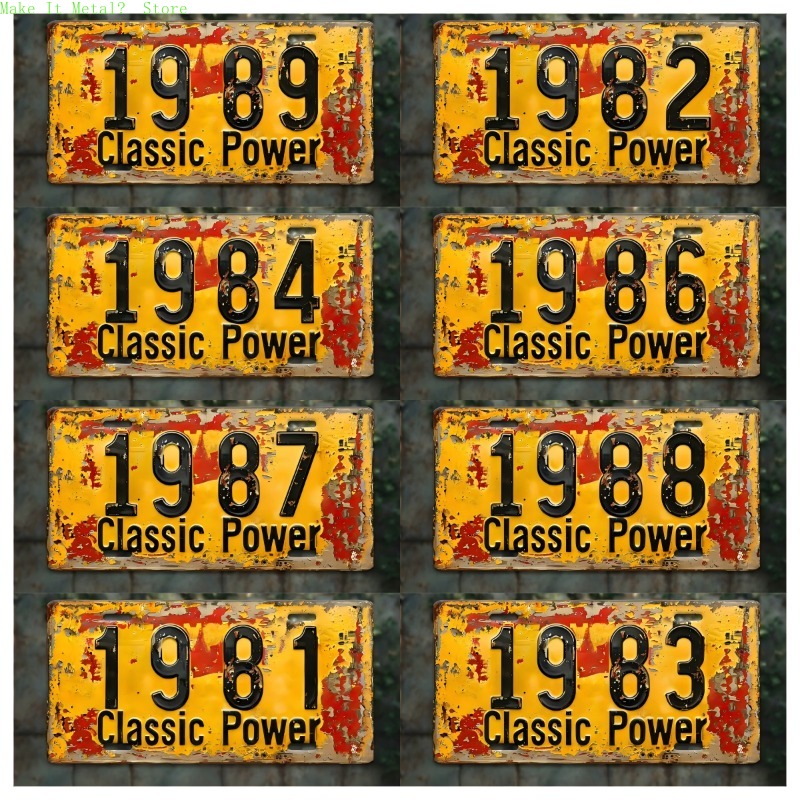 Vintage Tech Accessories - 1980-1989 Vintage License Plate 2D Flat
