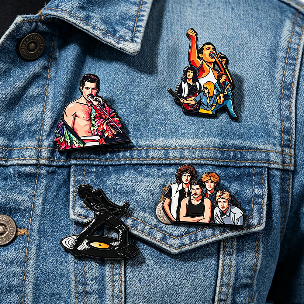 Vintage Tech Accessories - 4pcs Classic Rock Band Enamel Pins