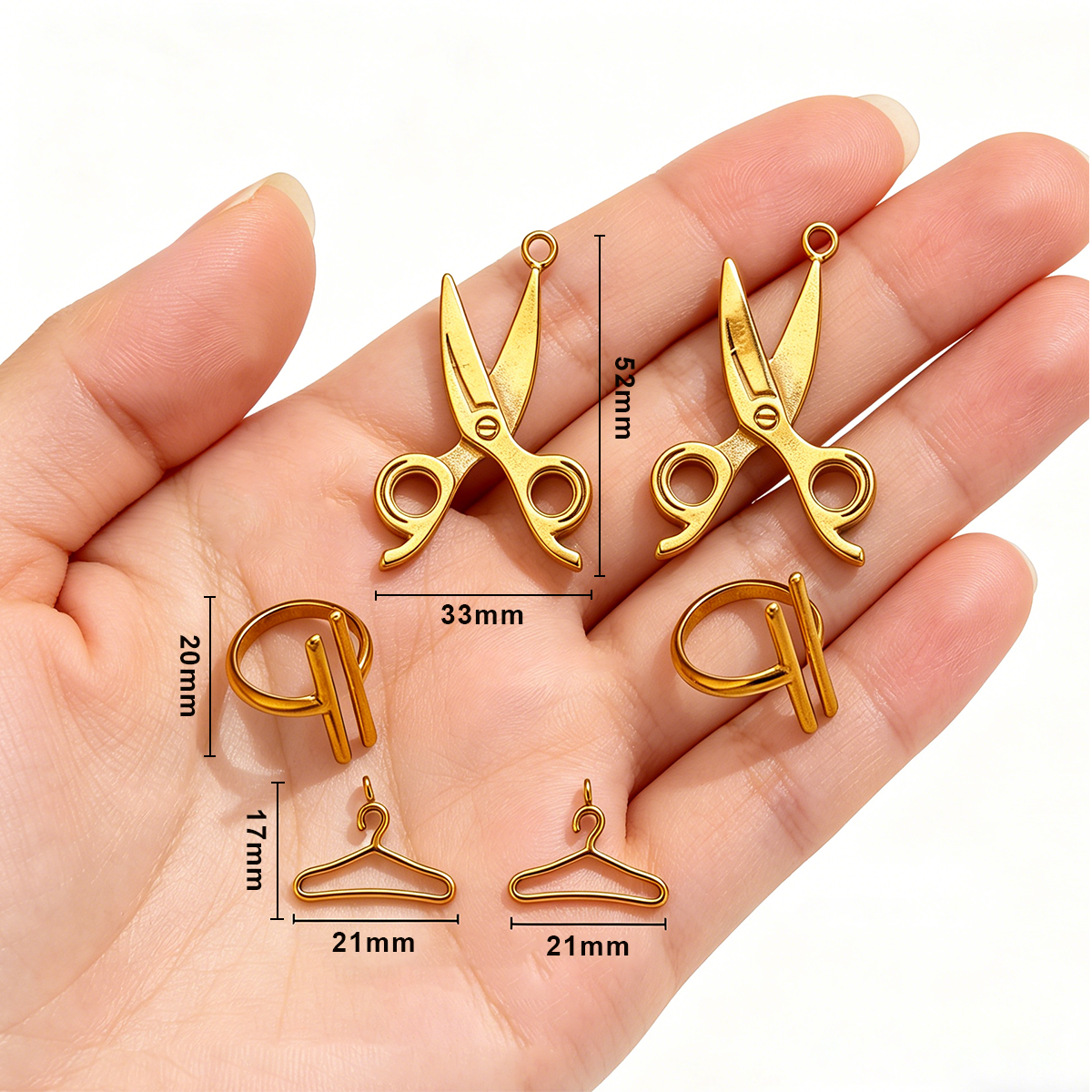 Vintage Tech Accessories - 2pcs Stainless Steel Vintage Scissor Pendant