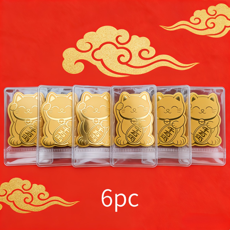 6 Gold Lucky Cat Stickers - De - Tech Accessories For Laptop incelemesi ve fiyatı