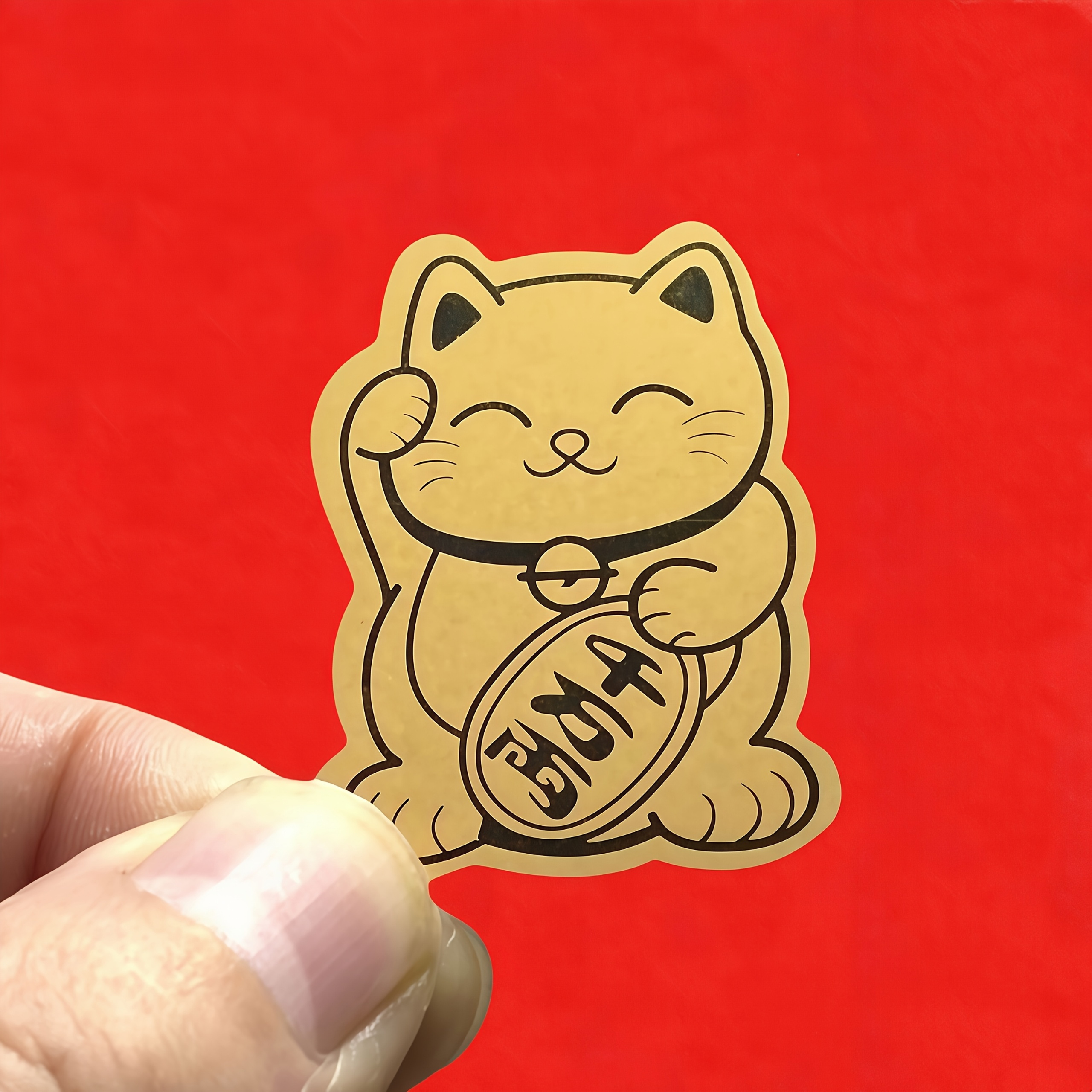 6 Gold Lucky Cat Stickers - De - Tech Accessories For Laptop incelemesi ve fiyatı