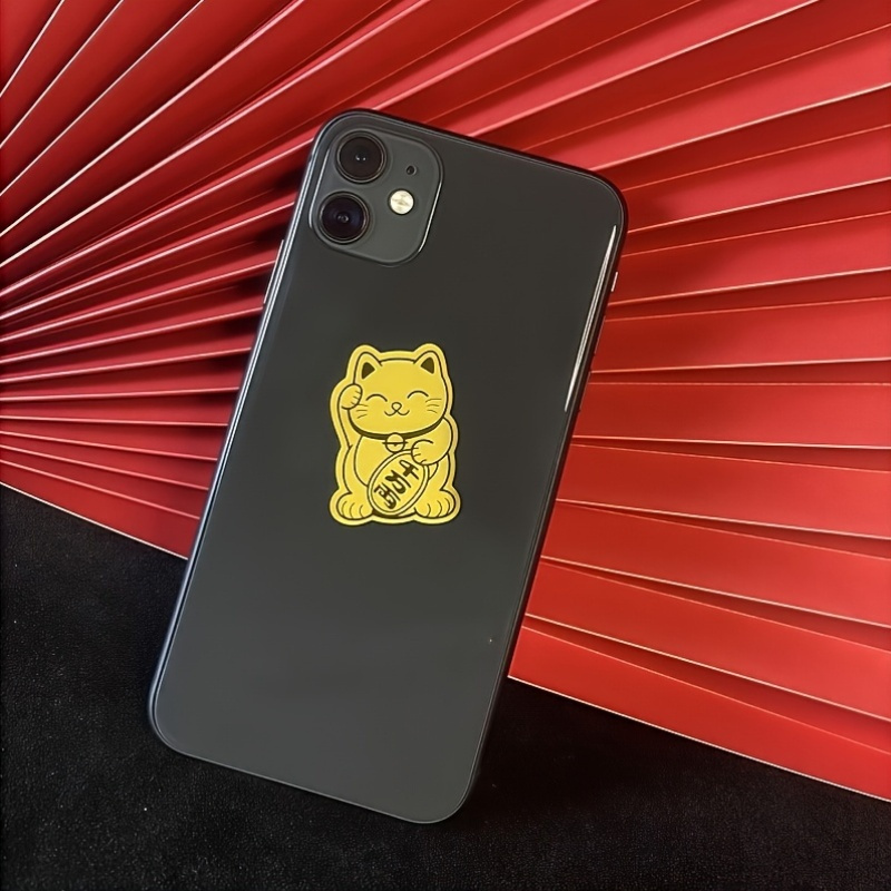 6 Gold Lucky Cat Stickers - De - Tech Accessories For Laptop incelemesi ve fiyatı