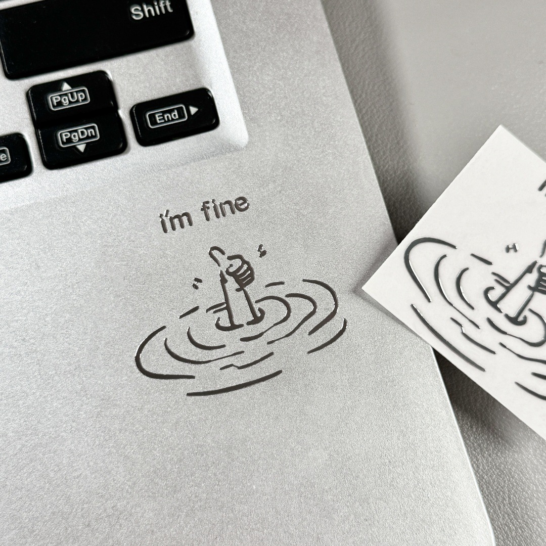 5/10Pcs I'M Fine, Funny, Sarca - Tech Accessories For Laptop incelemesi ve fiyatı