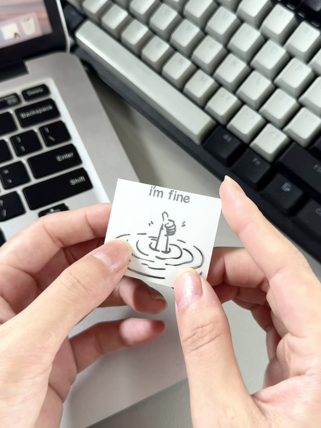 5/10Pcs I'M Fine, Funny, Sarca - Tech Accessories For Laptop incelemesi ve fiyatı